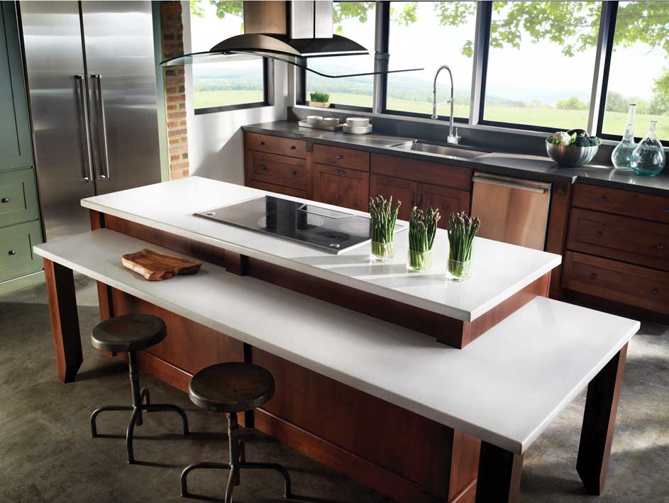 Eco in white from Cosentino is a very attractive material that feels like a quartz worktop Eco in white from Cosentino is a very attractive material that feels like a quartz worktop