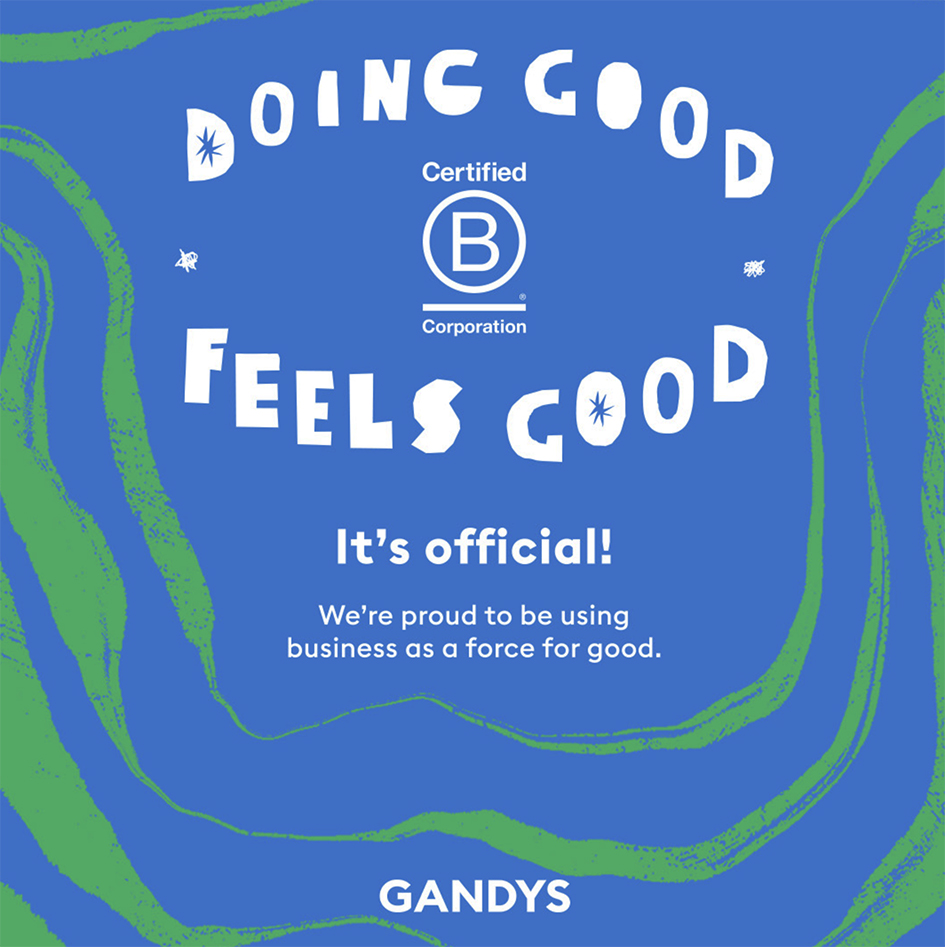 Gandys has achieve B-Corp certification
