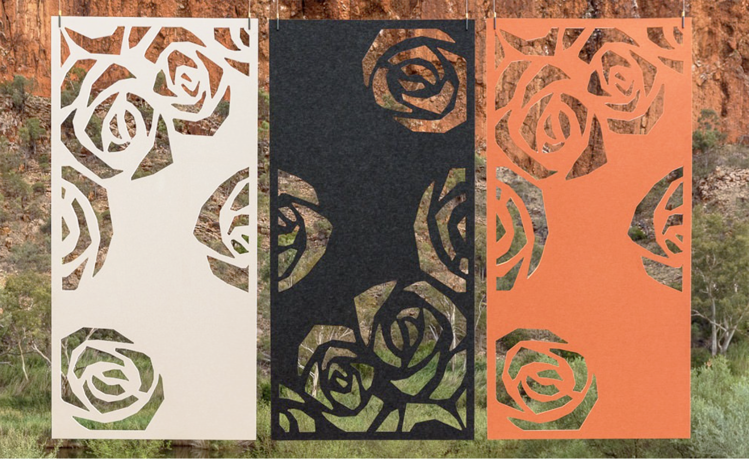 Pendant rose eco space dividers made from EchoPanel Pendant rose eco space dividers made from EchoPanel