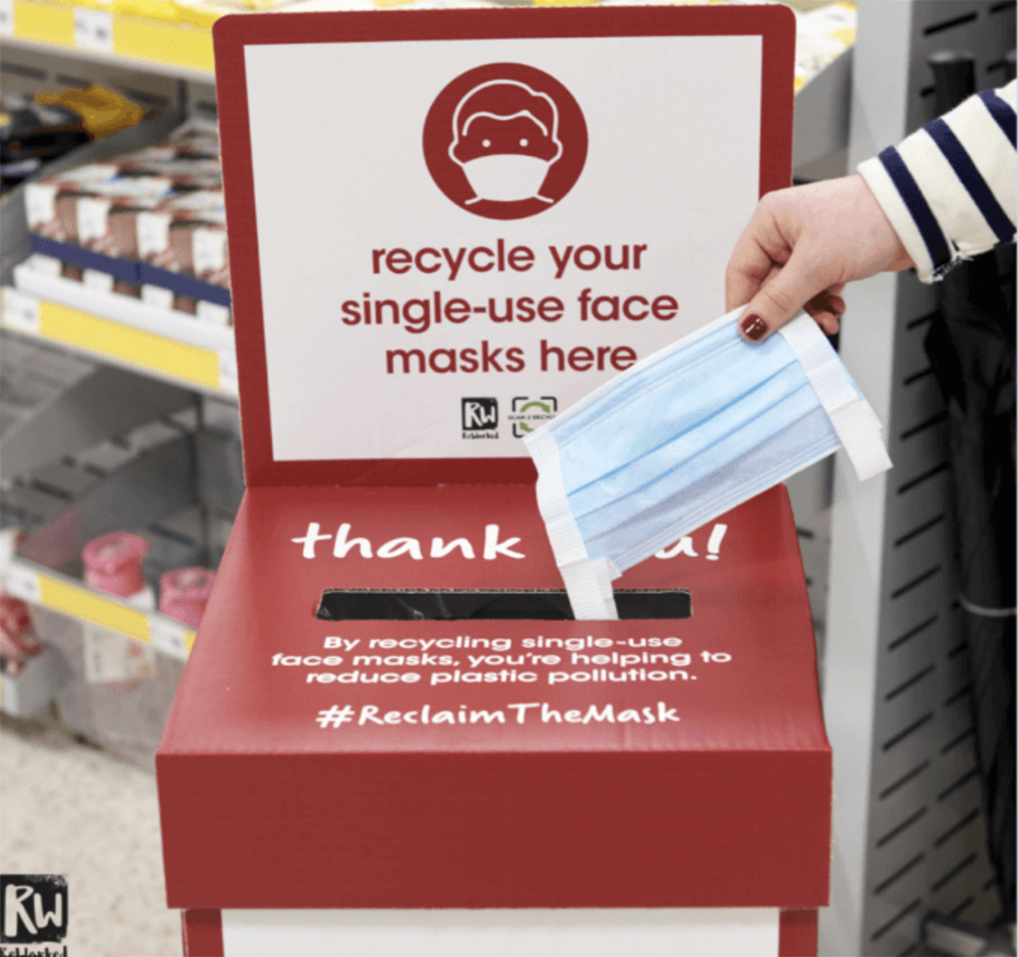 Facemask recycling at Wilko for ReWorked