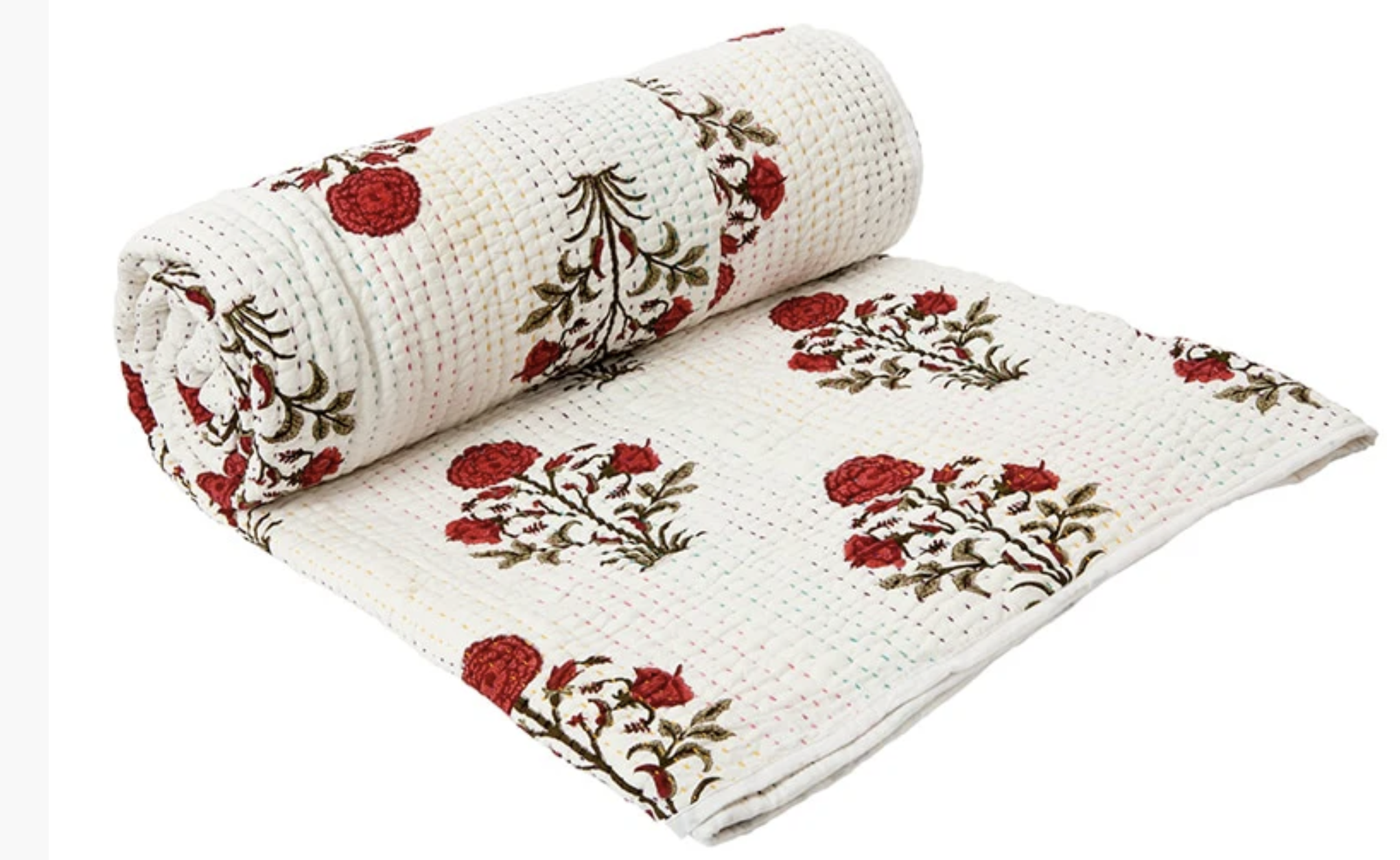 Snuggle down under a Kantha quilt from Reason Season Time, made in Bengal. It's fairly traded and the large version costs £99 www.reasonseasontime.co.uk Snuggle down under a Kantha quilt from Reason Season Time