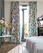 Fiori Linen summer berry curtains