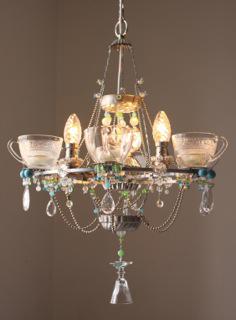 Chandelier made from old kitchen utensils by Madeleine Boulesteix