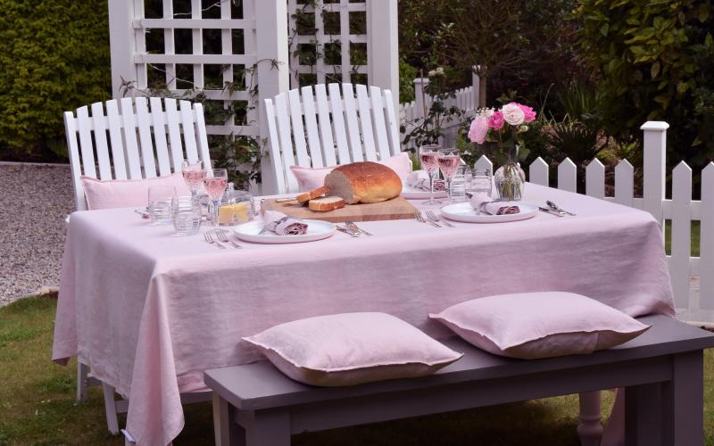 Chalk Pink Linen tablecloth