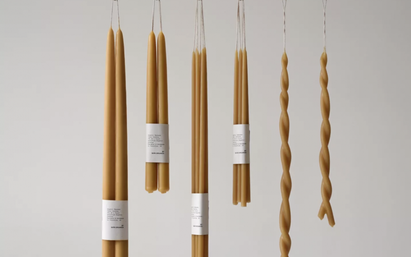 Star organic beeswax British made candles